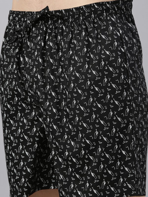 JOVEN Printed Men Black Bermuda Shorts