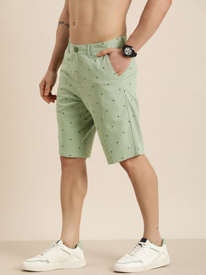HERE&NOW Printed Men Green Regular Shorts