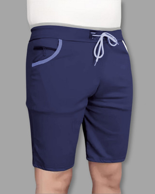 Venner Solid Men Blue Gym Shorts, Night Shorts, Regular Shorts, Casual Shorts, Running Shorts