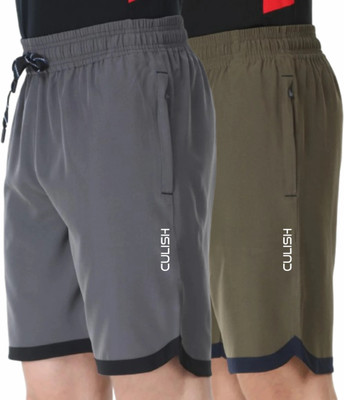 Culish Trend Solid Men Grey, Green Regular Shorts