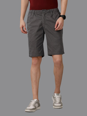Ramraj Cotton Solid Men Grey Regular Shorts