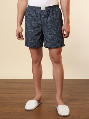 SLEEPZ BY RAYMOND Printed Men Dark Blue Boxer Shorts
