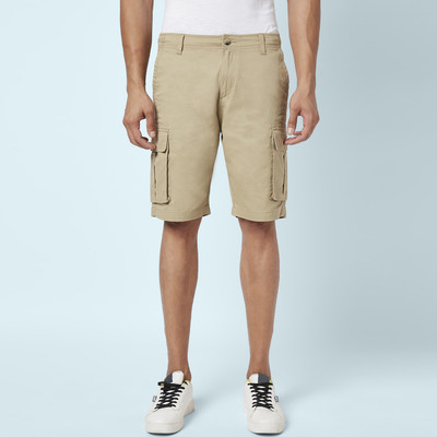 PEOPLE Solid Men Brown Casual Shorts