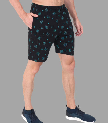 Zeffit Printed Men Black Bermuda Shorts