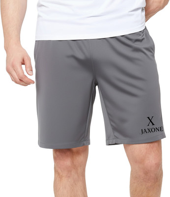 JAXONE Solid Men Silver Sports Shorts