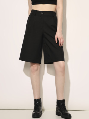 ONLY Solid Women Black Basic Shorts