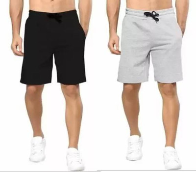 LARRY & EVA Solid Men Black Basic Shorts
