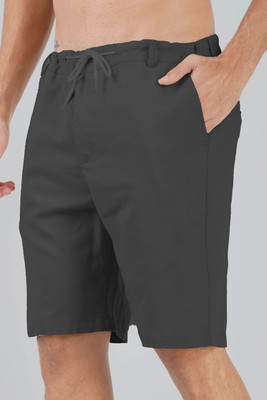 cvc Solid Men Dark Grey Basic Shorts