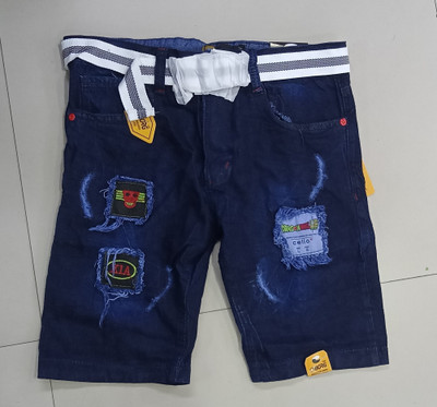 HYOOOOOO Self Design Men Denim Blue Denim Shorts