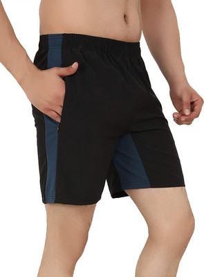 unbeatable Solid Men Black Gym Shorts