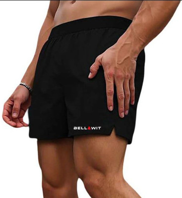 Bellwit Solid Men Black Sports Shorts