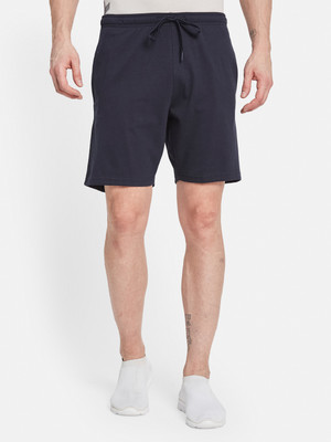 Octave Solid Men Dark Blue Regular Shorts