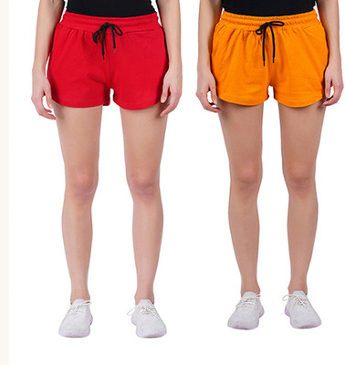 jocker Solid Women Yellow Basic Shorts