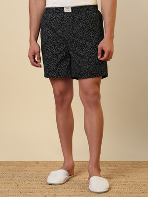 SLEEPZ BY RAYMOND Printed Men Black Boxer Shorts