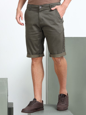 bEEVEE Solid Men Dark Green Regular Shorts