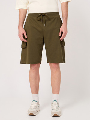VOGH Solid Men Light Green Cargo Shorts