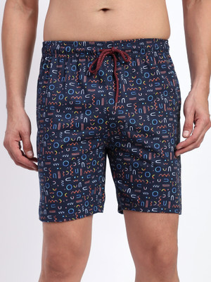 TT Printed Men Dark Blue Basic Shorts