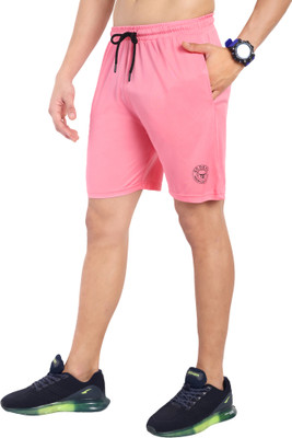 Go Devil Printed Men Pink Cargo Shorts
