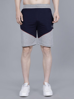 Texfro Solid Men Dark Blue Regular Shorts