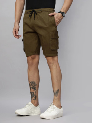 Ho Bindaass Solid Men Brown Cargo Shorts
