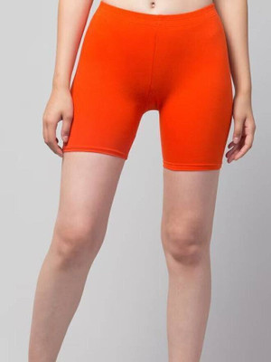 HiRRuX Solid Women Orange Sports Shorts