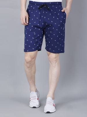 NEWZY Printed Men Dark Blue Basic Shorts