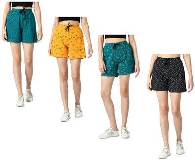 KAVYA Printed Women Multicolor Regular Shorts