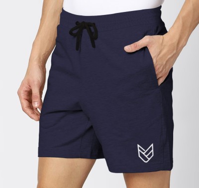 TRIPR Solid Men Dark Blue Regular Shorts