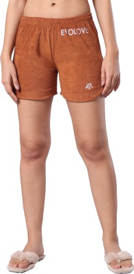 Evolove Printed Women Brown Casual Shorts