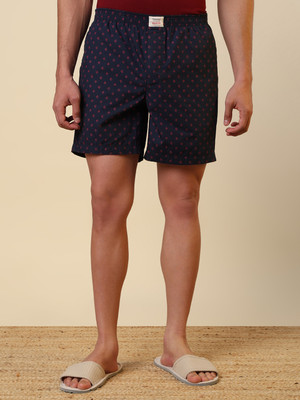 SLEEPZ BY RAYMOND Printed Men Dark Blue Boxer Shorts