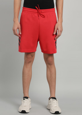 ADIDAS Striped Men Red Sports Shorts