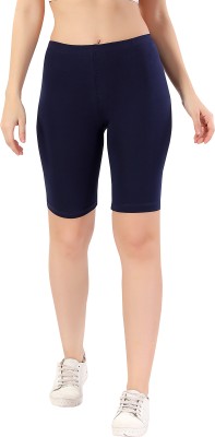 TRASA Solid Women Dark Blue Cycling Shorts