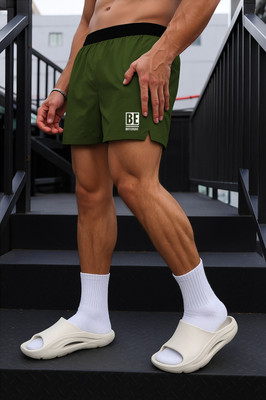 CULIHS Solid Men Dark Green Casual Shorts