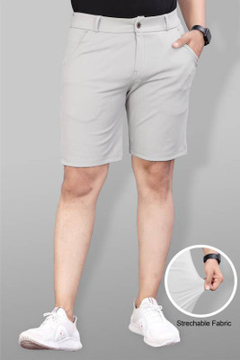 KENDORE Solid Men Silver Running Shorts