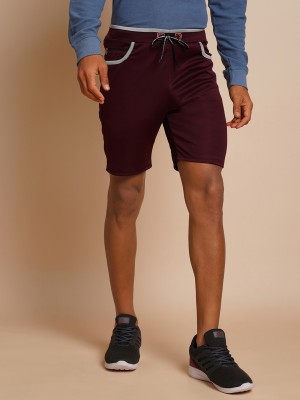 METRONAUT Solid Men Maroon Casual Shorts