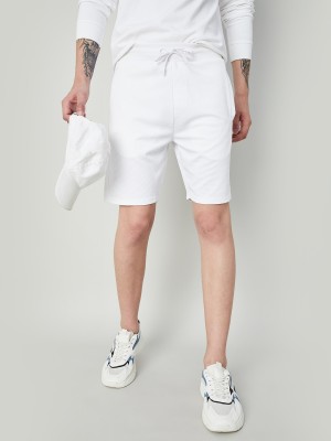 Kappa Solid Men White Regular Shorts