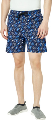 TT Printed Men Dark Blue Basic Shorts