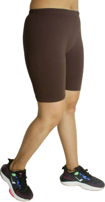pinkshell Solid Women Brown Cycling Shorts