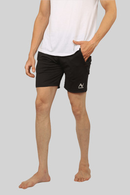 Albatross Solid Men Black Basic Shorts