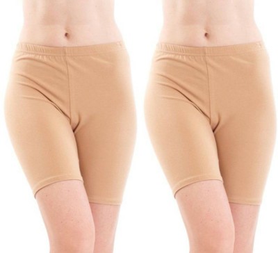 Attirezone Solid Women Beige Cycling Shorts