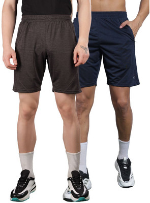 Force NXT Solid Men Blue, Grey Sports Shorts