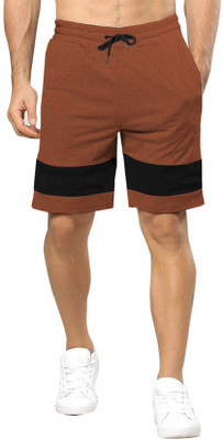 TRIPR Color Block Men Brown Regular Shorts
