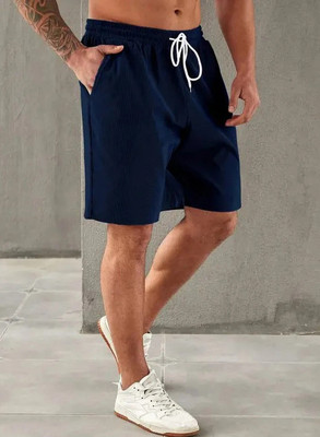 Bellwit Solid Men Dark Blue Running Shorts