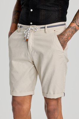 Snitch Solid Men Beige Basic Shorts