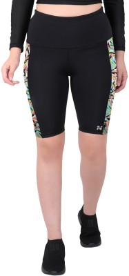 NINQ Solid Women Black Sports Shorts