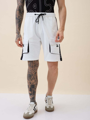 Status Quo Solid Men White Regular Shorts