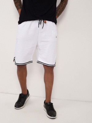 Showoff Solid Men White Regular Shorts