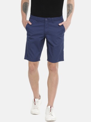 BEING HUMAN Solid Men Blue Basic Shorts