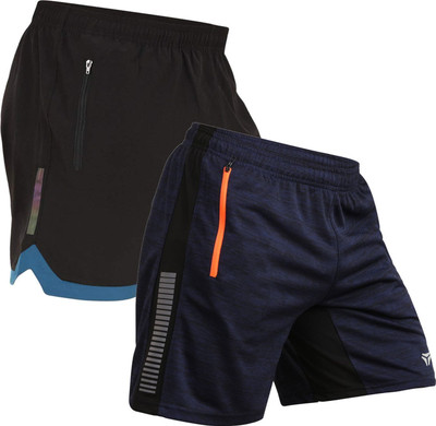 Kyk Solid Men Dark Blue, Black Casual Shorts