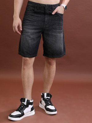 HIGHLANDER Solid Men Black Casual Shorts